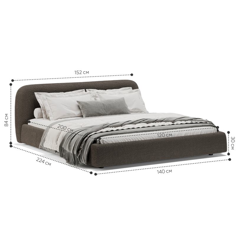 Кровать Лагом букле buckle brown 1.2x2.0