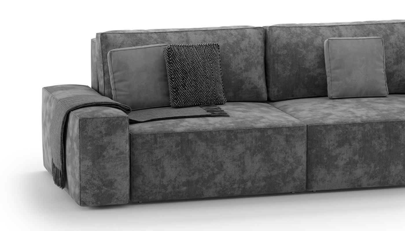 Диван модульный двухместный PLUSH_GRAPHITE